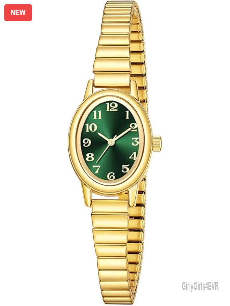 Vintage Oval Gold Watch - Analog Quartz With Expansion Band
